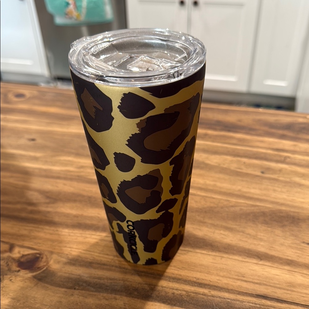 Gold and brown leopard Corkcicle